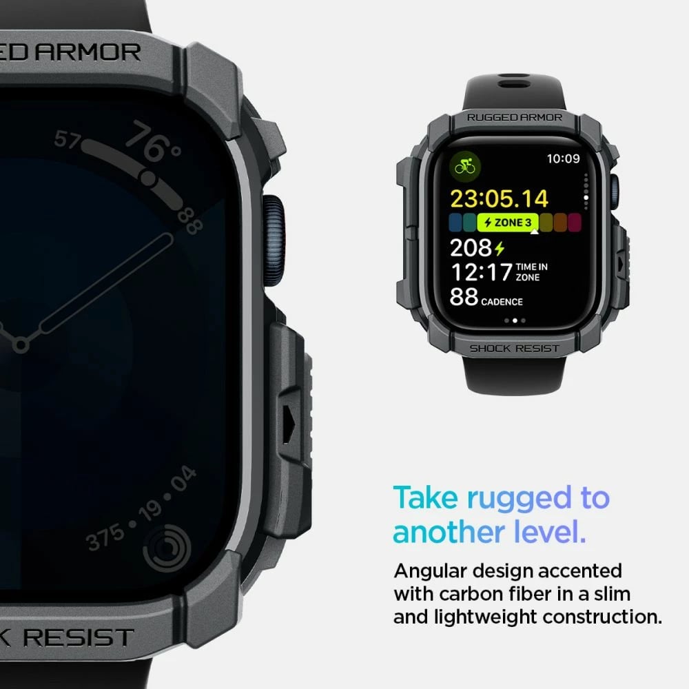 Mbështjellës Spigen Rugged Armor për Apple Watch 10, 46mm, Gri