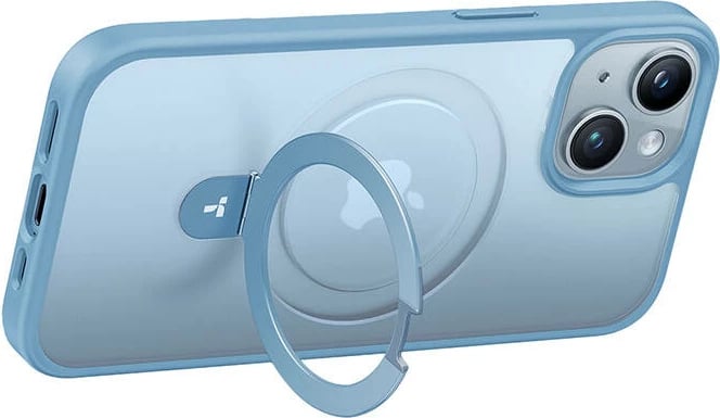 Mbështjellës Torras UPRO Ostand Matte për iPhone 15, kaltër e errët