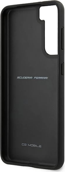 Mbështjellës Ferrari Off Track për Samsung Galaxy S21, lëkurë natyrale, i zi