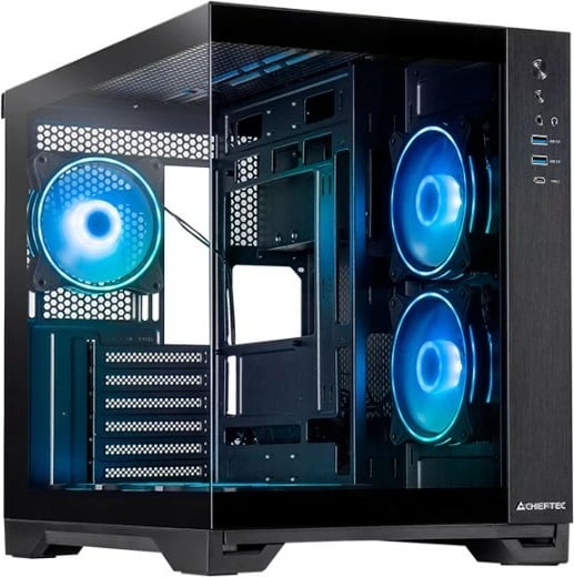 Kasë Chieftec VISIO GM-30B-TG-OP, Midi Tower, 6x ventilatorë ARGB, Xham i temperuar, E zezë