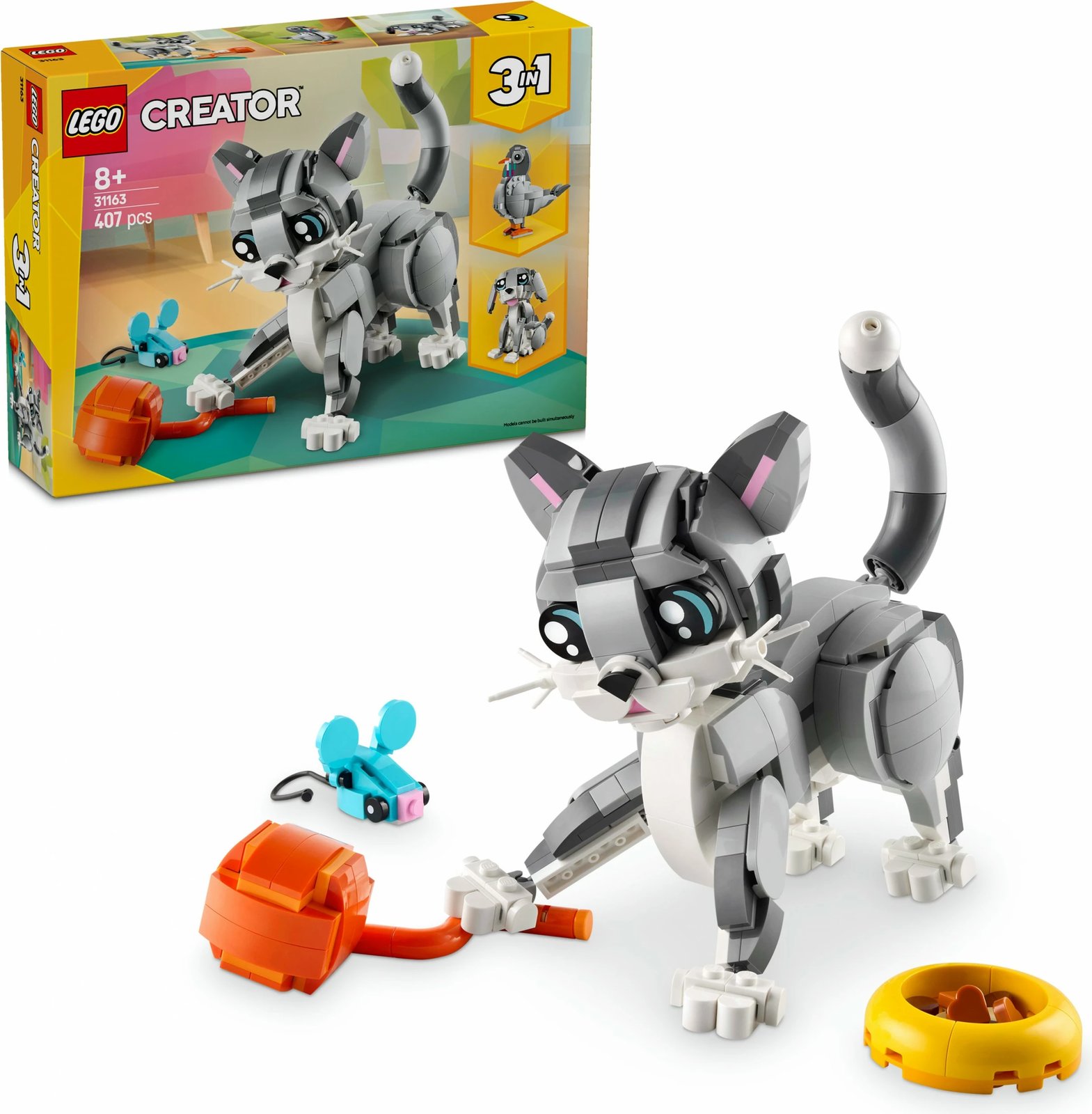 Set ndërtimi LEGO Creator Graue Katze 31163, multikolor