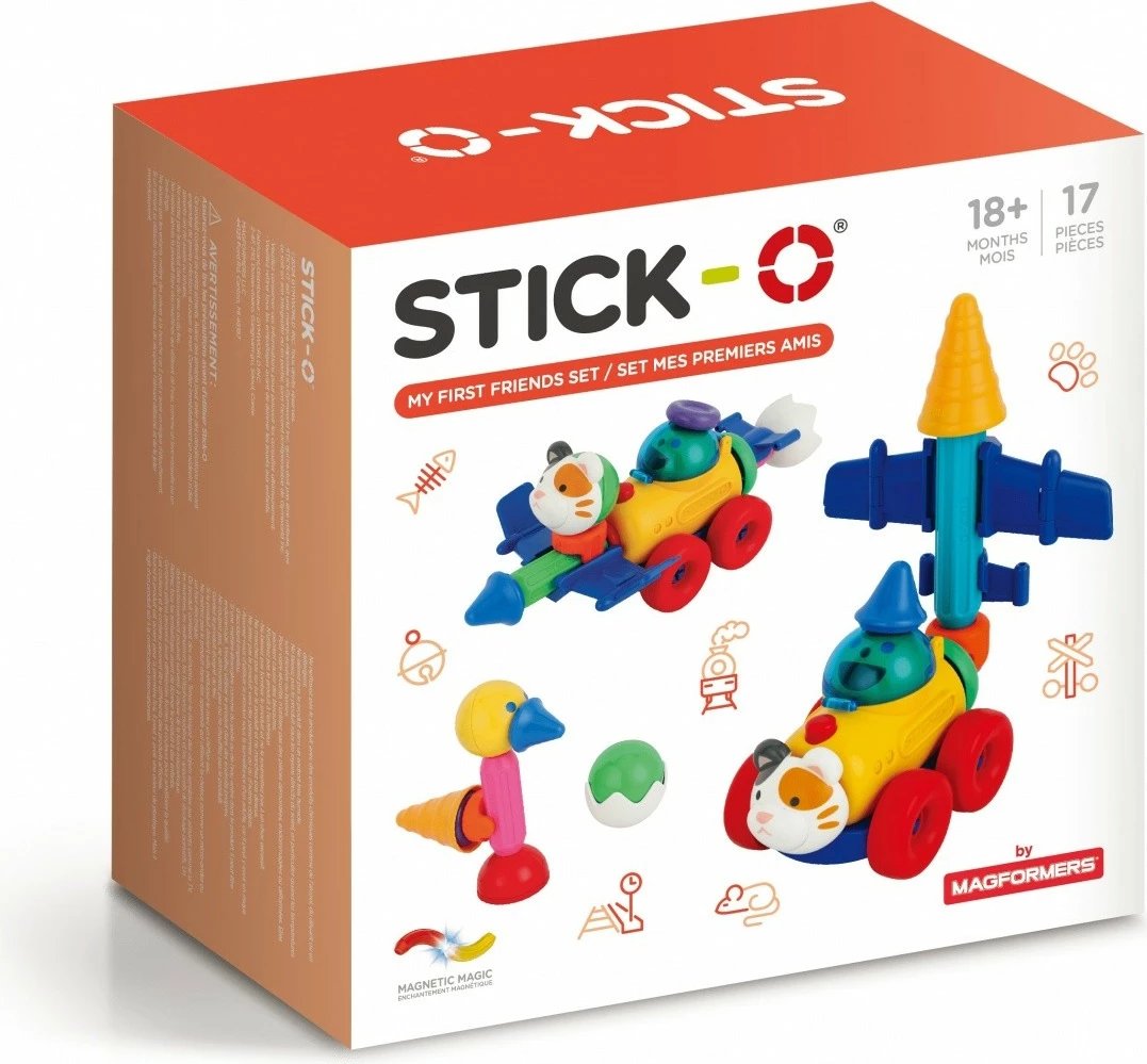 Set lodrash magnetike Magformers Stick-o me 17 pjesë, shumëngjyrëshe