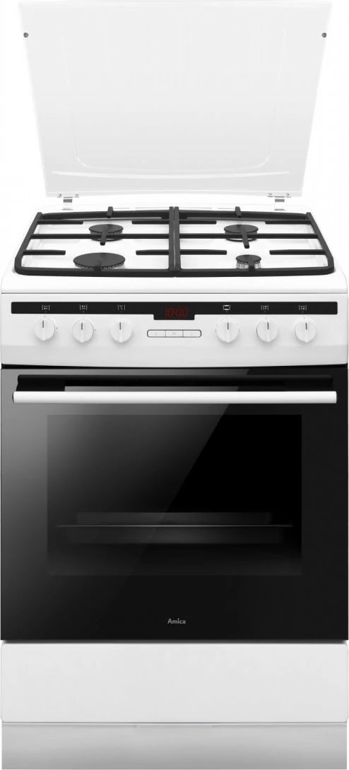 Furrë dhe pianurë Amica 617GEH3.33HZpTaDpA(W) PIZZA, 65L, gaz/elektrik, e bardhë