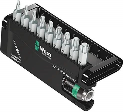 Set bitash Wera Bit-Check 10 TX Universal 2, Çelik inox