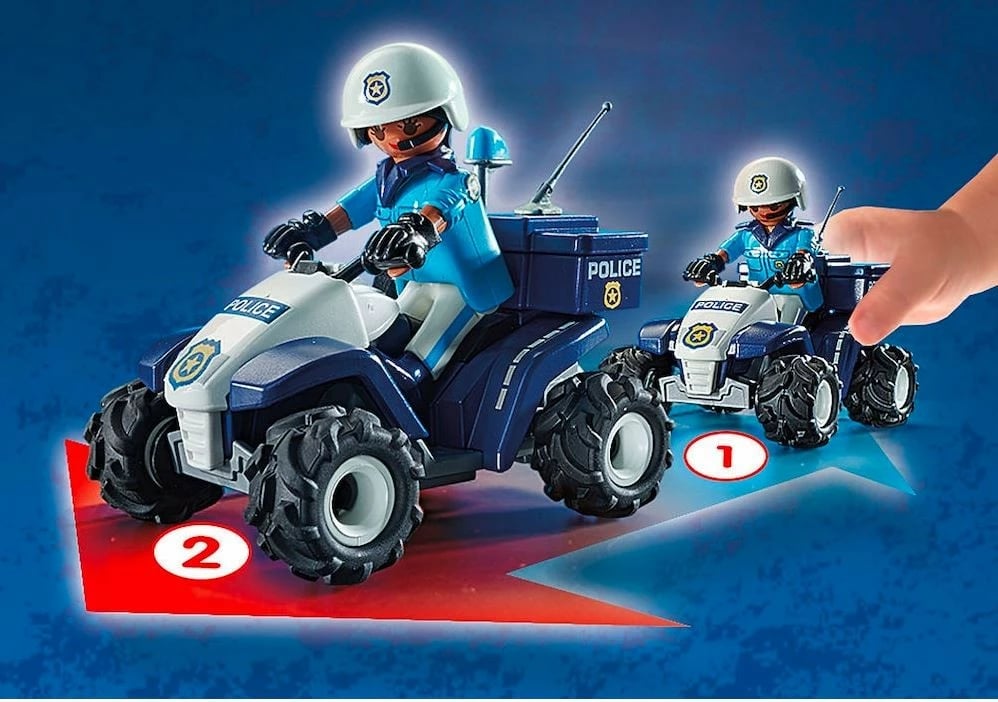 Set lodrash Playmobil City Action 71092, quad policie me figurë, 21 pjesë