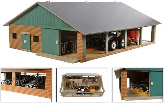 Model i stallës së lopëve Schleich me makinë mjelëse, shkallë 1:32