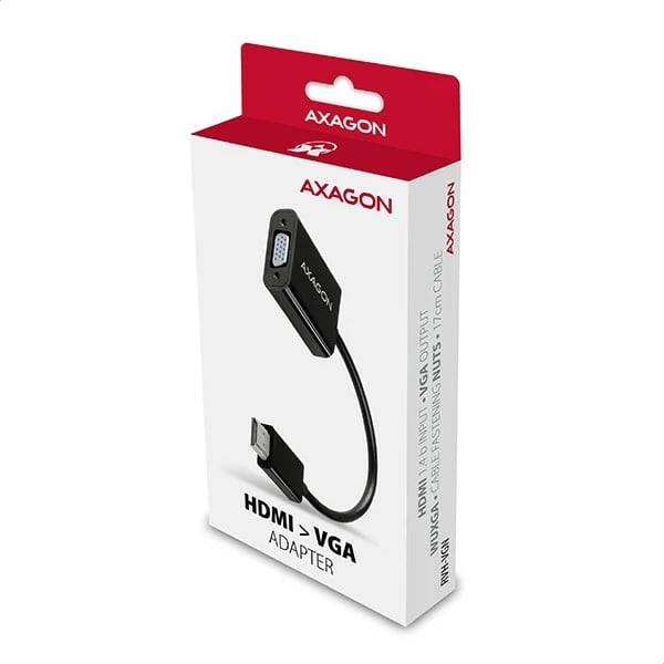Adapter AXAGON RVH-VGN HDMI në VGA, i zi