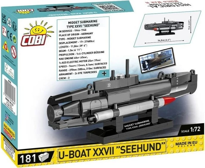 Set ndërtimi COBI U-Boat XXVII Seehund, Gri