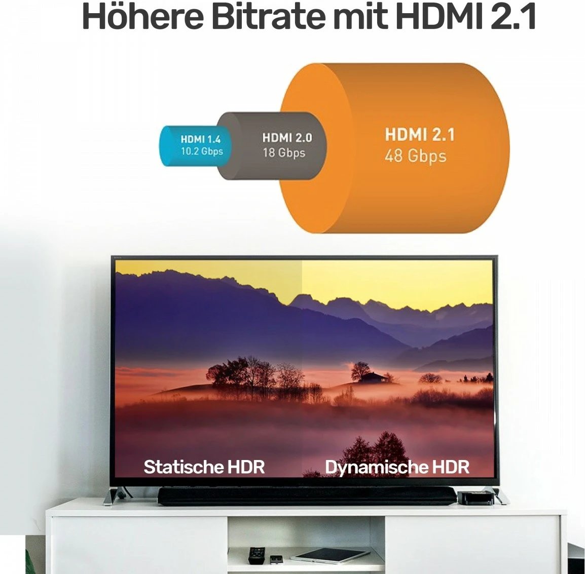 Kabllo HDMI Unitek C139W, 3m, Ultra High Speed, 8K, 120Hz, Zezë/Argjend