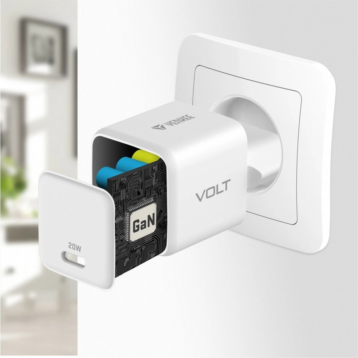 Karikues muri YENKEE YAC G20 VOLT, USB Type-C, 20W, i bardhë