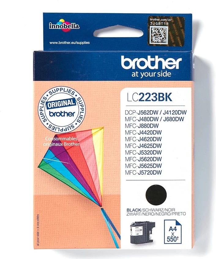 Kasetë bojë Brother LC-223BK, 550 faqe, e zezë