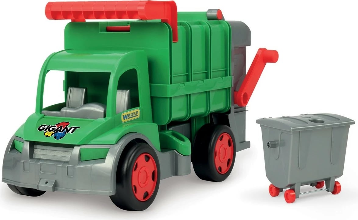 Kamion lodër Wader Gigant Farmer Garbage Truck 60 cm, plastikë, gjelbër/e kuqe/e hirtë