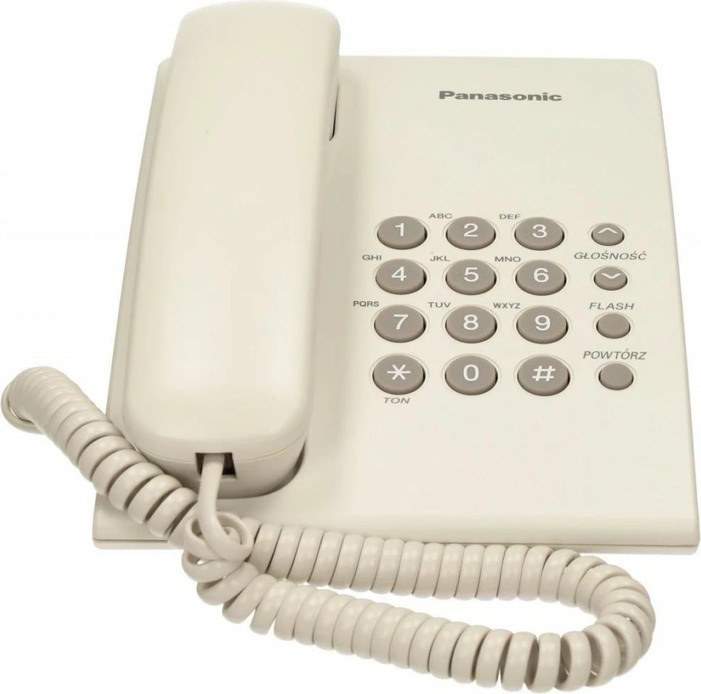 Telefon fiks Panasonic KX-TS500 me kabllo, Bardhë