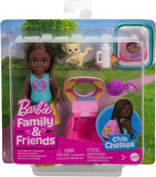 Set lodër Barbie Chelsea me çantë shpine, kotele dhe aksesorë, Mattel JBF45