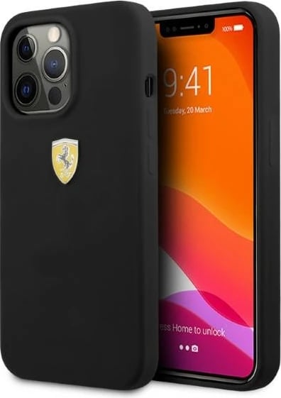 Mbështjellës Ferrari FESSIHMP13LBK për iPhone 13 Pro/13 6.1", silikon, MagSafe, zi