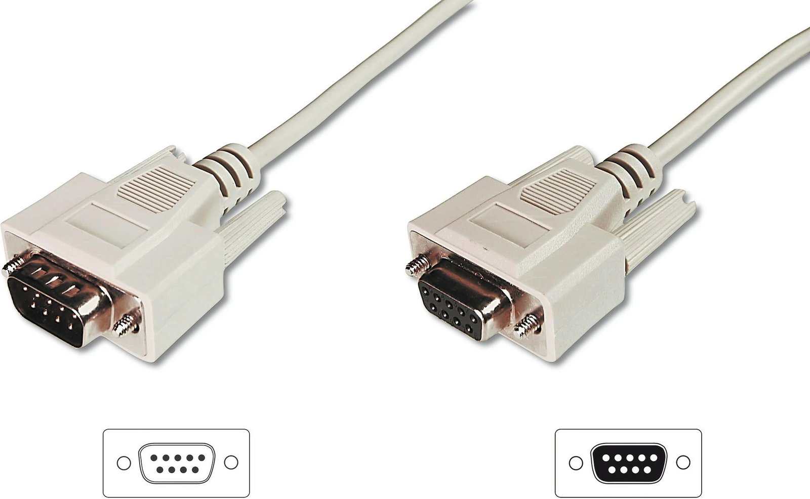 Kabllo zgjatues Digitus, D-Sub9/M - D-Sub9/F, 2 m, Beige