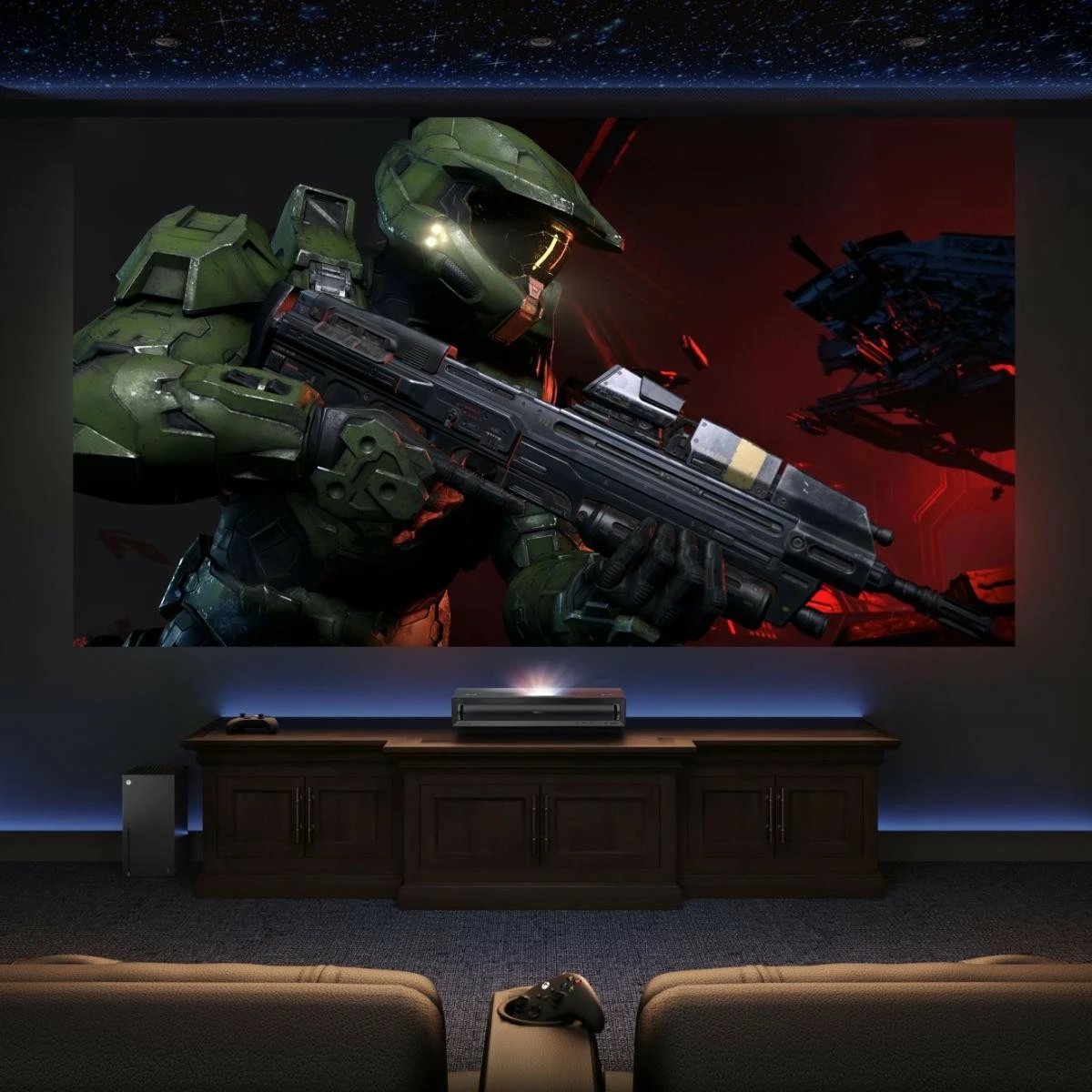 Projektor smart me lazer 4K, Hisense PX3, UST 80–150", 2800 ANSI lm, Dolby Vision/Atmos, Wi‑Fi/Bluetooth, gri