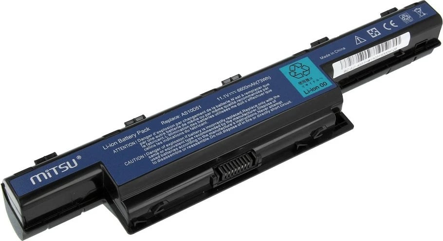 Bateri Mitsu BC/AC-4551H për Acer Aspire 4551, 4741, 5741, 6600 mAh, 10.8-11.1V, 9 qeliza