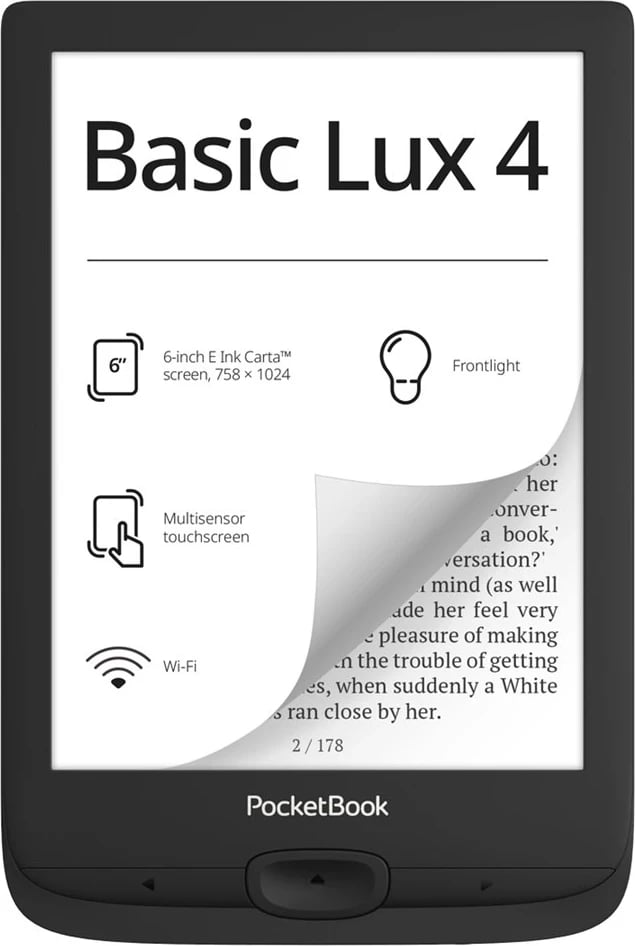 Lexues Librash PocketBook 618 Basic Lux 4, Ngjyrë e Zezë Lexues Librash PocketBook 618 Basic Lux 4, Ngjyrë e Zezë