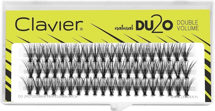 Clustera për qerpikë Clavier DU2O Double Volume për femra Black 13mm