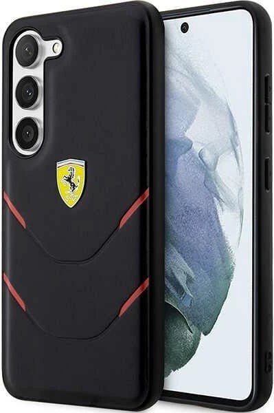 Mbështjellës Ferrari Hot Stamp Lines për Samsung Galaxy S23+, i zi