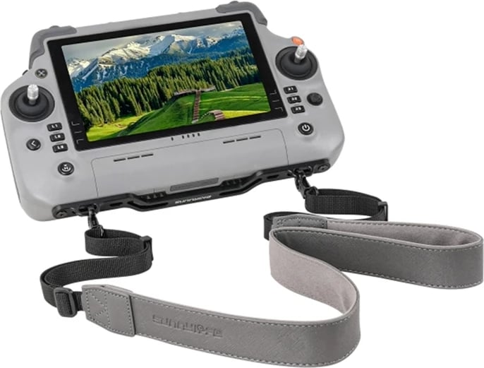 Mbajtës kontrolluesi Sunnylife GS998 për RC Plus 2/1, rrip i rregullueshëm, alumini, lëkurë PU, Gri