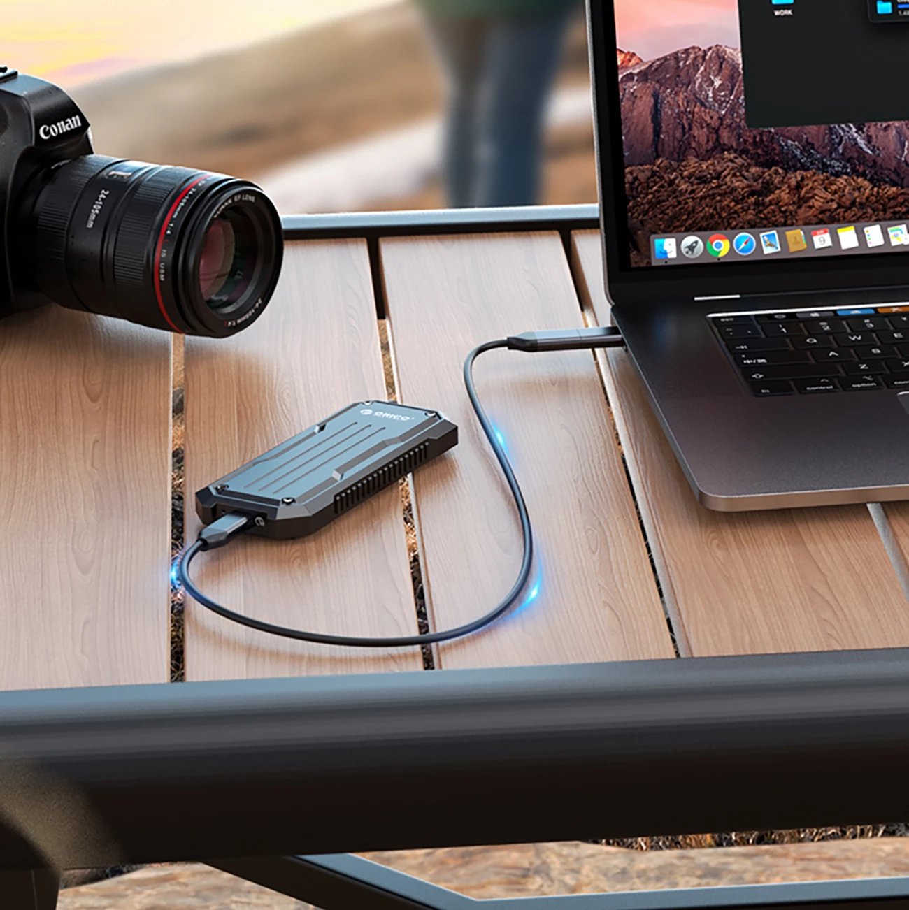 Kasë Orico OXS2C3-G2 për SSD M.2 NVMe/SATA, USB-C 3.2, Gri