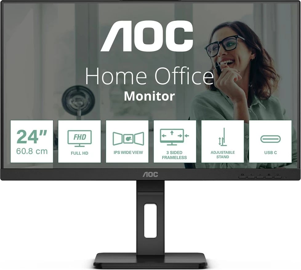 Monitor AOC 24P3CV, 23.8", Full HD, LED, USB Type-C, i zi