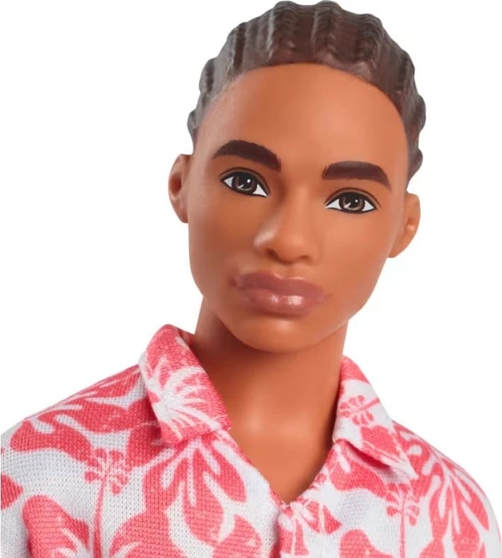 Kukull Ken Barbie Fashionistas Mattel DWK44/HYT99, jumpsuit koral-bardhë