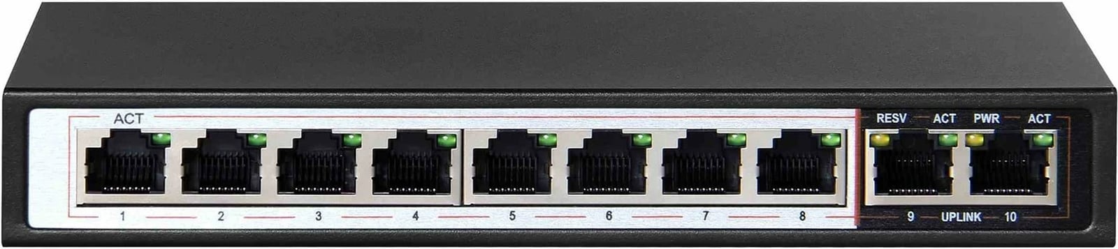 Switch Extralink CERES, PoE, 8x 100Mb/s, 2x RJ45 Uplink, 96W