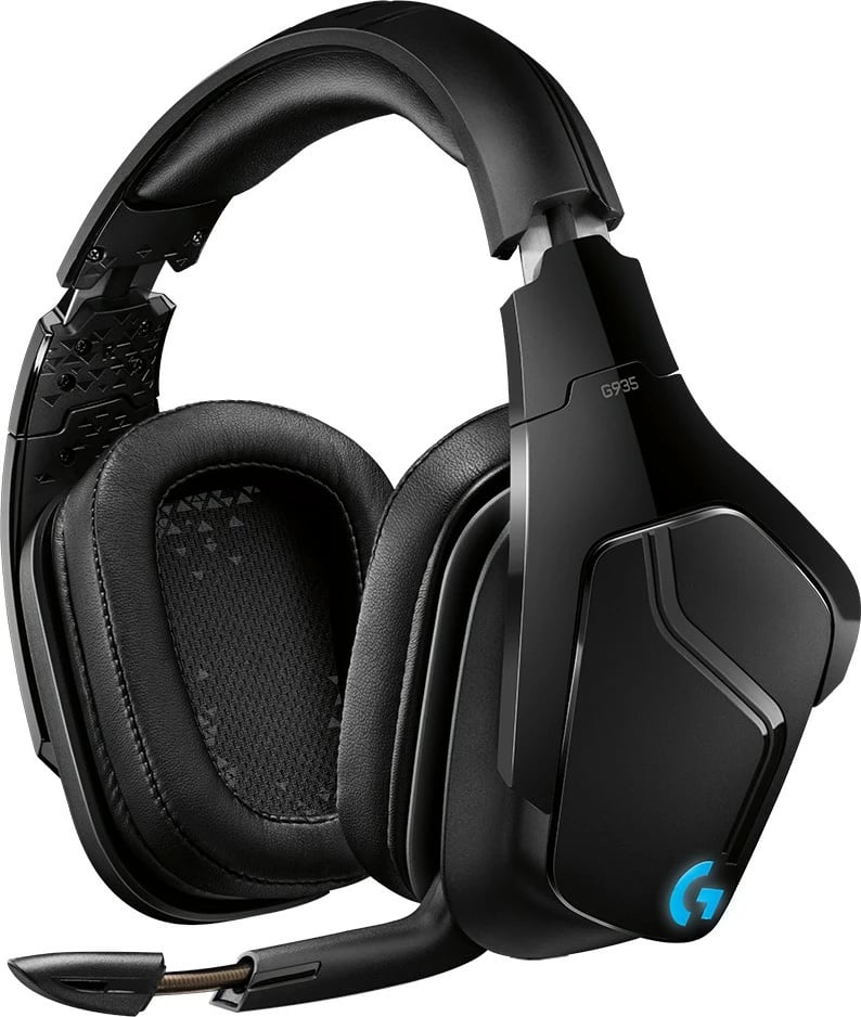 Kufje gaming Logitech G935 pa tela, 7.1 Surround Sound, e zezë, blu