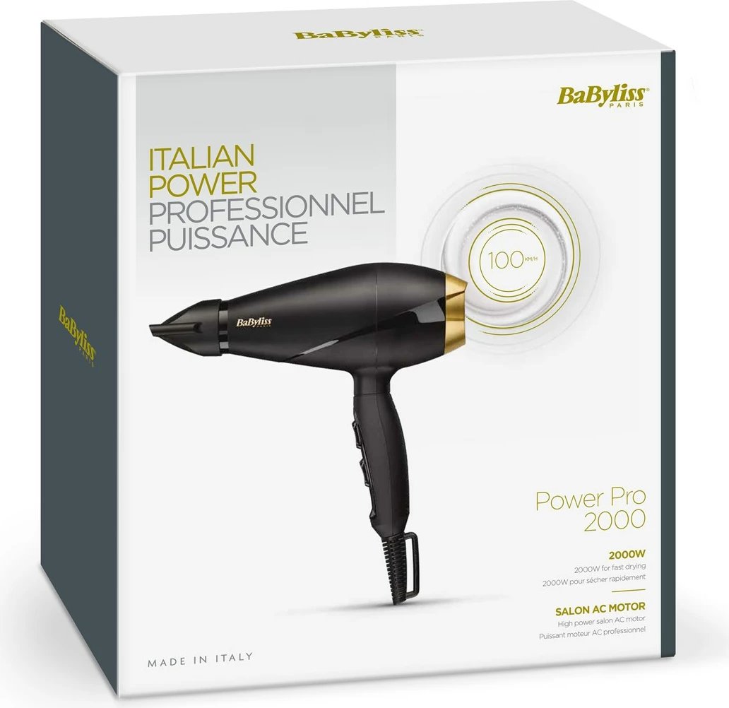 Tharëse për flokë Babyliss, 2000W, e zezë 