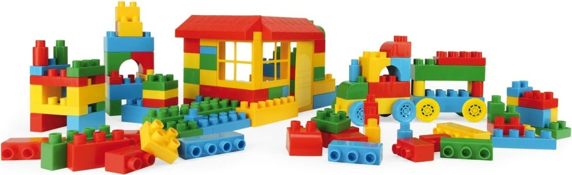 Set blloqesh ndërtimi Wader 41270, 132 copë, shumëngjyrëshe, në kuti plastike