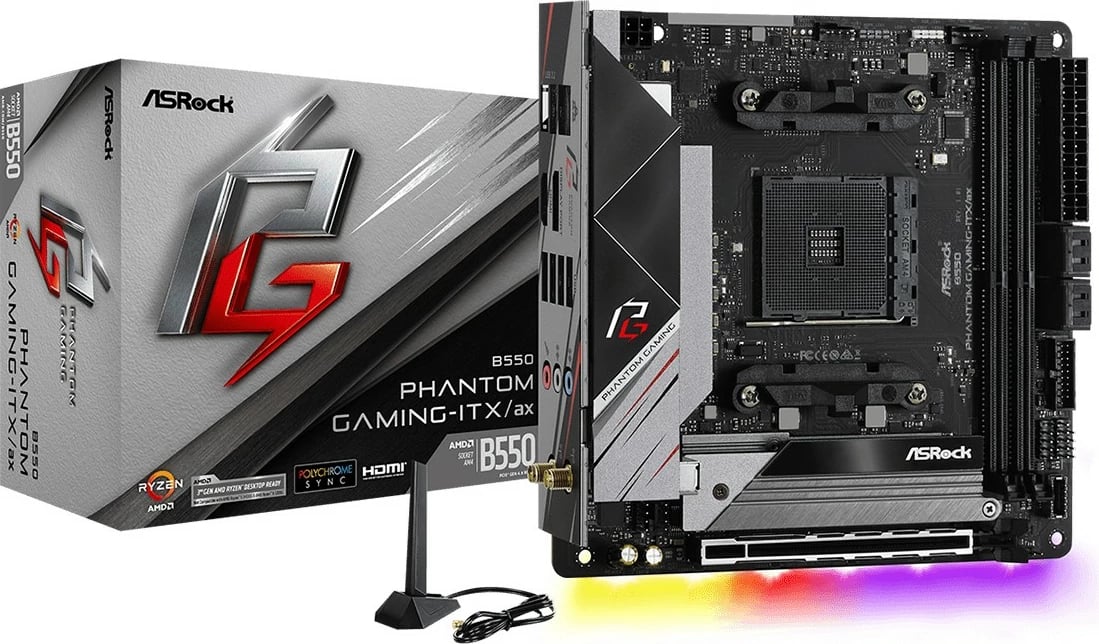 Pllakë amë ASRock B550 Phantom Gaming-ITX/a, AMD, Socket AM4, 64 GB, mini ITX