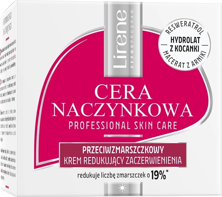 Krem fytyre anti-rrudhë për femra Lirene Cera Naczynkowa, 50ml