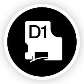 Shirit etikete DYMO D1 Standard, 12mm, i zi mbi të bardhë, 7m