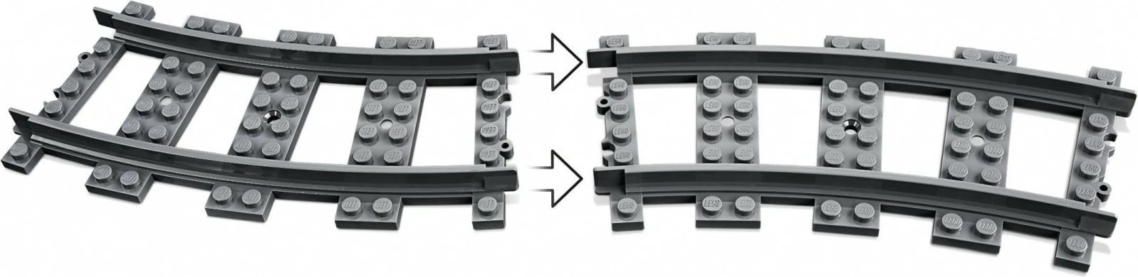 Set lodrash LEGO City 60238, 8 pjesë, shina treni, gri