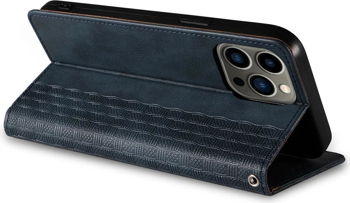 Mbështjellës Hurtel Magnet Strap për iPhone 13 Pro Max, me portofol dhe rrip dore, Kaltër