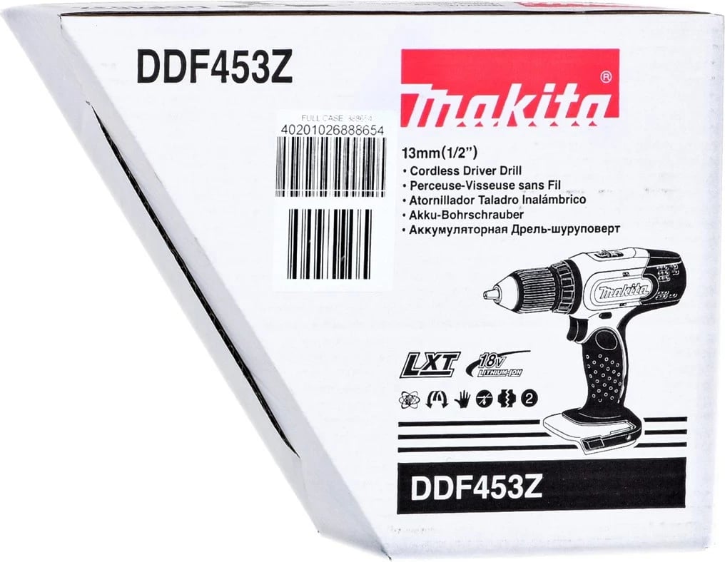 Makita DDF453Z, 18V, 6 Ah, Turquoise