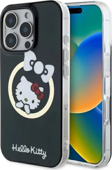 Mbështjellës Hello Kitty IML Fun bow MagSafe për iPhone 16 Pro Max, Zi