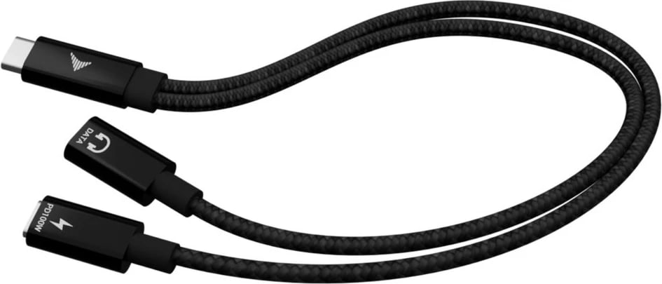 Splitter USB-C I-Tec, 0.3m, Thunderbolt, USB PD, e zezë