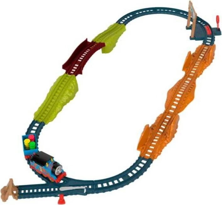Set trenash Fisher Price Thomas & Friends Muddy Adventure me lokomotivë motorizuese, shumëngjyrësh