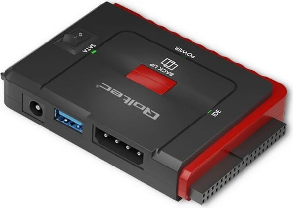 Adapter USB 3.0 në IDE/SATA III Qoltec 50645, i zi/kuq