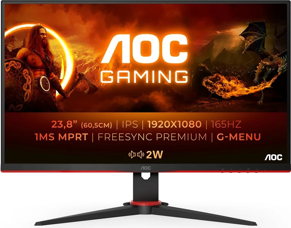 Monitor AOC G2 24G2SPAE, 24",165Hz, i kuq/ zi