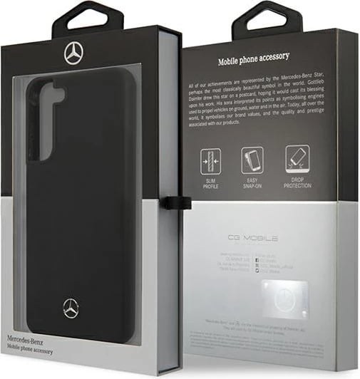Mbështjellës Mercedes Silicone për Samsung Galaxy S22, i zi