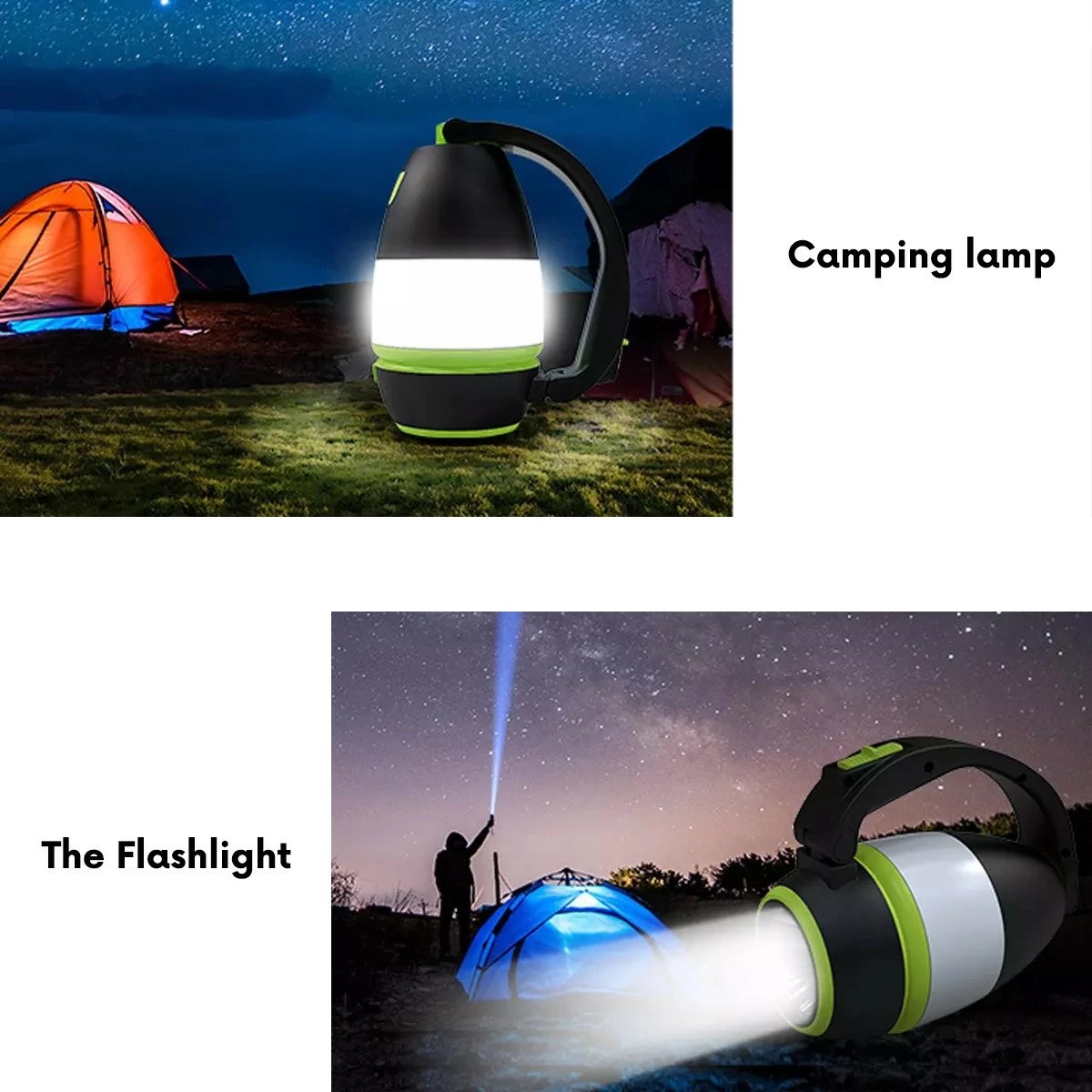 Llambë LED 3-në-1 Maclean MCE298 me powerbank, e zezë/gjelbër/bardhë