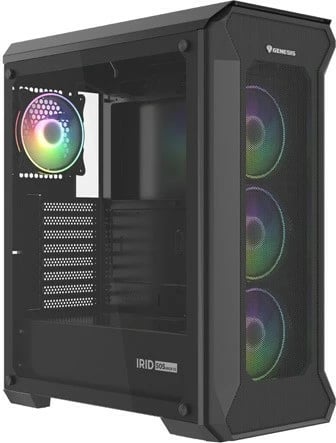 Kasë Genesis Irid 505 V2 ARGB, Midi Tower, 4x ARGB fan, ATX/Micro ATX/Mini ITX, e zezë