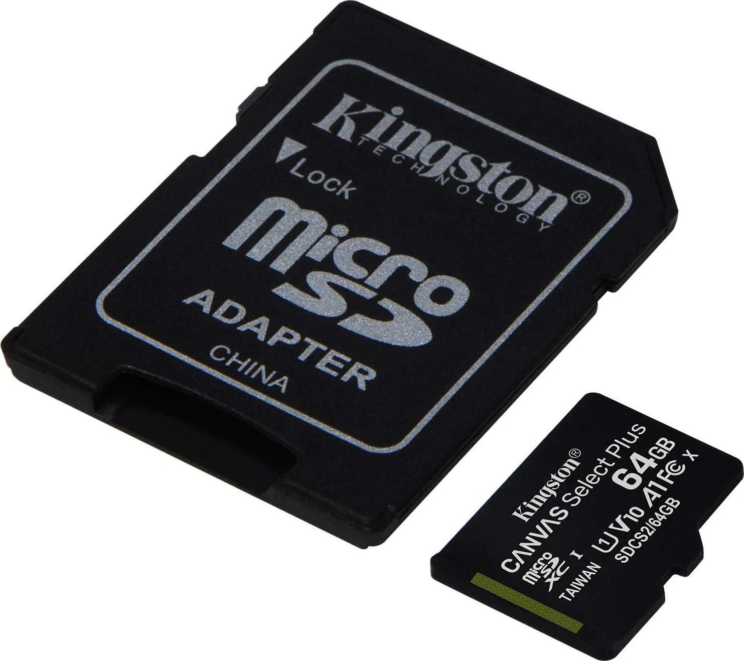 Kartelë microSD Kingston 64GB Classe 10 SDCS2/64GB me Adattatore SD