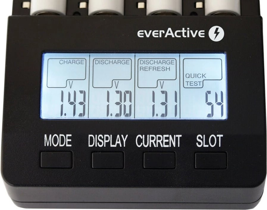 Karikues baterish everActive NC-3000, për AA/AAA/C/D, i zi