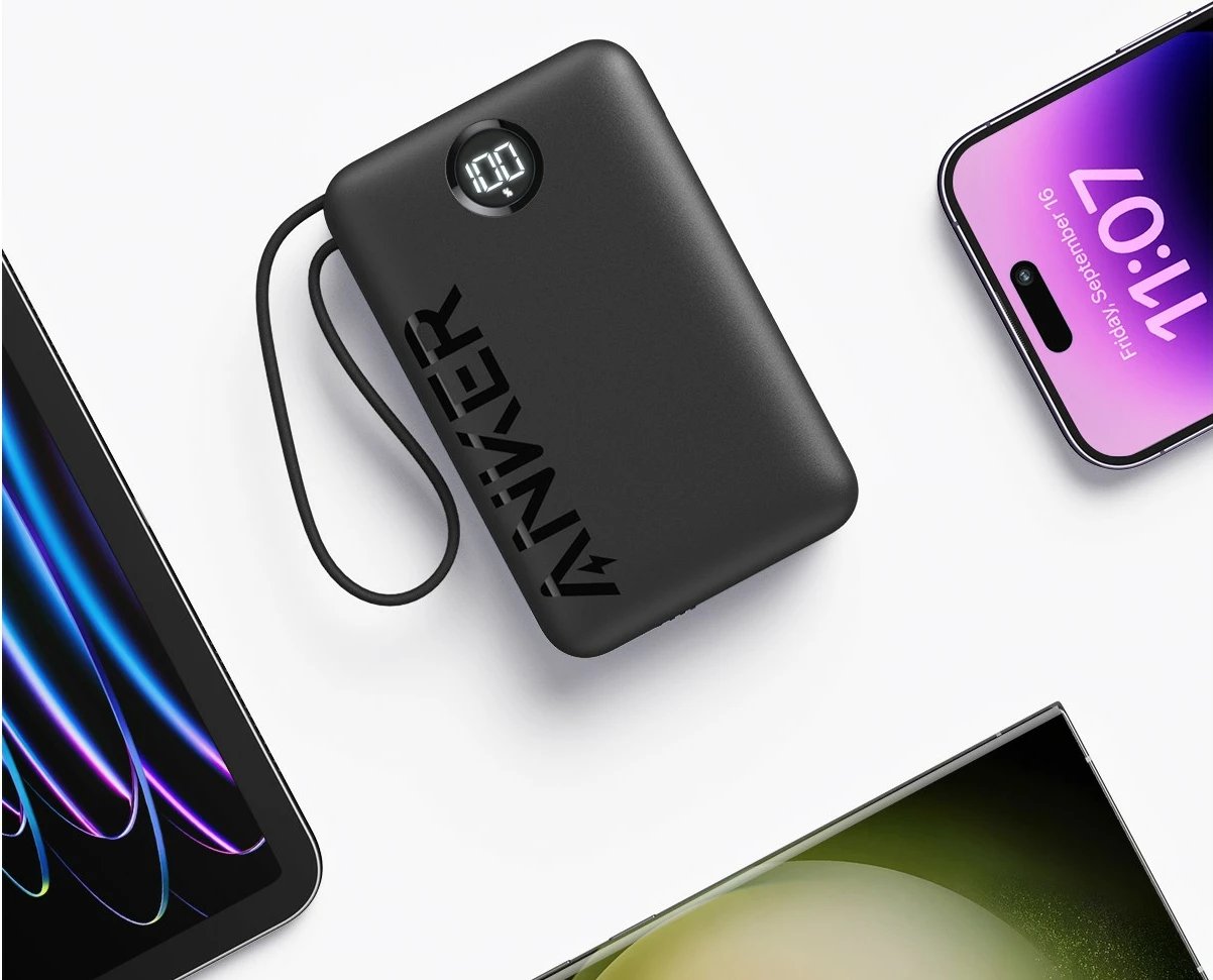 Power bank Anker 335, 20000 mAh, 15 W, Ngjyrë e zezë